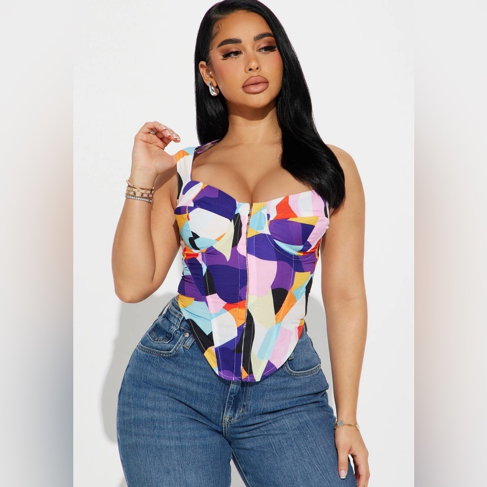 Fashion Nova Whimsical Feel Corset Top